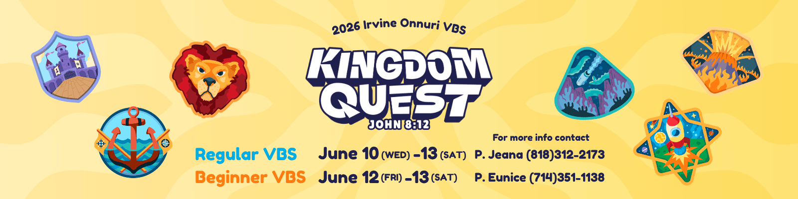 VBS 2026 Kingdom Quest — June 10–13, 2026